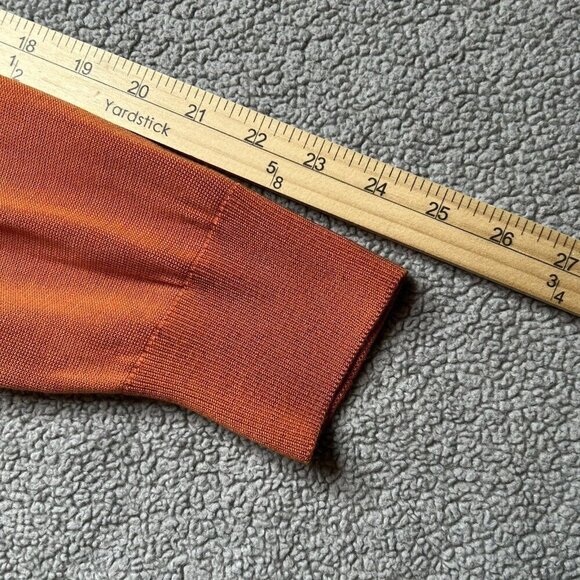 Crocodile Sweater Mens Medium Quarter Zip Polo Sweater Orange Retro Rockabilly - Picture 11 of 13
